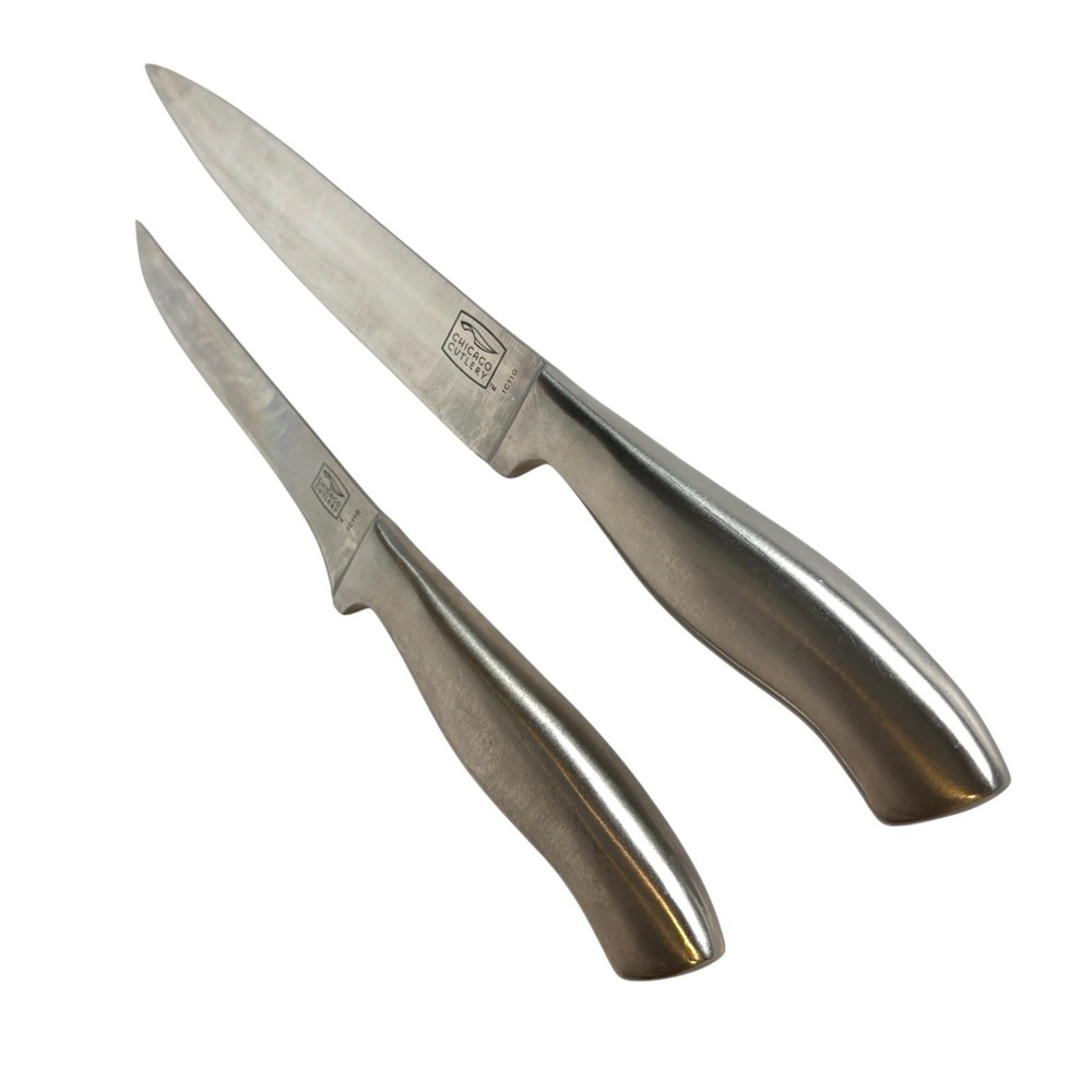 Chicago Cutlery Stainless Steel Chef Knife & Utility Knife Set Full Metal Handle